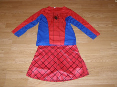 costum carnaval serbare spiderman spidergirl pentru copii de 7-8 ani foto