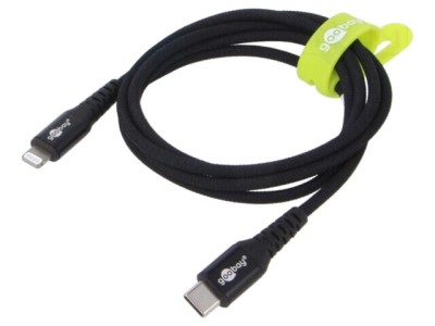 Cablu USB 2.0 Goobay Apple Lightning și USB C 1m negru 60W foto