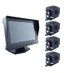 Kit marsarier cu 4 camere HD si display touch de 7 , IR, 170 , IP67, camera marsarier, camioane, autocare, RV(rulote)