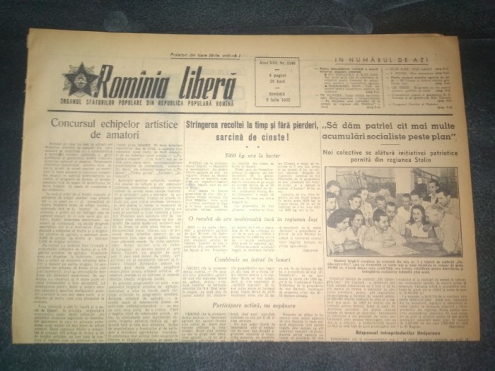 ZIARUL ROMANIA LIBERA 8 IULIE 1955