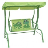 Balansoar/leagan pentru copii, verde, model broscute, 115x75x110 cm, Sandia GartenVIP DiyLine, Strend Pro