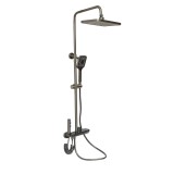 Set dus multifunctional cu termostat, afisaj digital temperatura apa, 4 functii de curgere a apei, pipa cada, dus dreptunghiular, dus de mana, dus