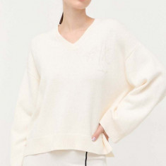 Armani Exchange pulover femei, culoarea bej