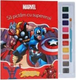 Cumpara ieftin Sa pictam cu supereroii. Carte de colorat cu pensula si acuarele/***