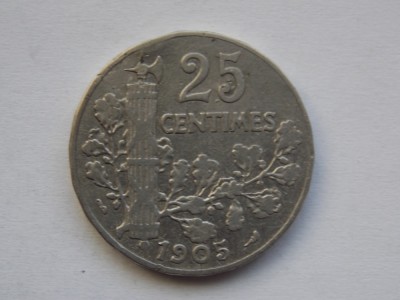 25 CENTIMES 1905 FRANTA foto