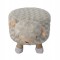 Taburet pentru copii, rotund, model oaie, textil, lemn, gri, max 50 kg, 28x25 cm, Chomik
