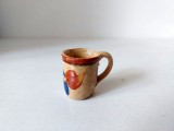 Cana ceramica miniatura, handmade, lut, pictata manual, 3cm inaltime