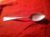 Lingura veche argint cu marcaje si monograma AG pe verso , L=17,5cm , 36,67g