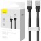 CABLU alimentare si date Baseus, Fast Charging Data Cable pt. smartphone, USB Type-C (T) la USB Type-C (T), E-marker, 100W, 2m, negru, &quot;CAKW000301&quot; (i