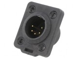 Conector XLR soclu tată 5 PIN lipire neagră 3A, Neutrik
