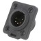 Conector XLR soclu tată 5 PIN lipire neagră 3A