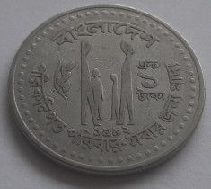 193. Moneda Bangladesh 1 taka 1992 - 1995 foto