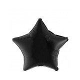 Balon Folie Metalizat Stea Neagra- 45 cm