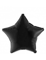 Balon Folie Metalizat Stea Neagra- 45 cm foto