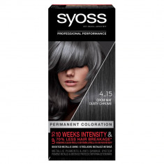 Vopsea de Par Permanenta SYOSS Color Baseline 4-15, Crom Mat, 115 ml, Vopsea de Par, Vopsea de Par Permanenta, Vopsea de Par Syoss, Vopsea de Par Syos