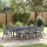 VidaXL Set de dining pentru grădină Manual 9 pcs Gri mare