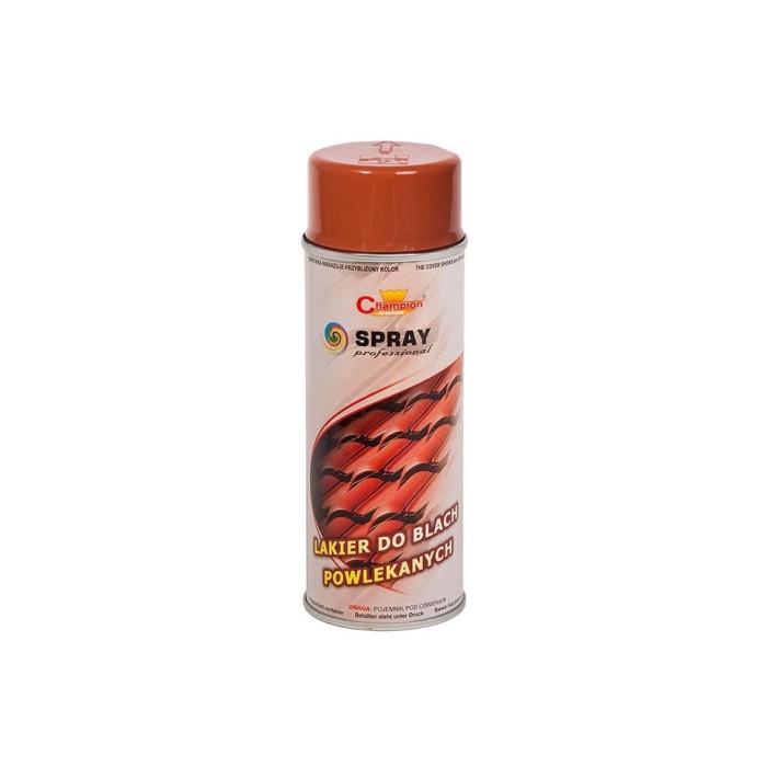 Spray vopsea Profesional CHAMPION pentru tabla acoperis 400ml Maro Aprins Cod: RAL 8004