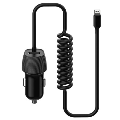 Alim USB Lightning auto 3.4A cablu spiralat Platinet foto