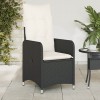 Set 2 Scaune Gradina Rabatabile cu Perne Poliratan Negru, Exterior, Ratan PE, Otel, 54.5x58.5x92 cm
