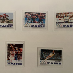 zair olimpice 1996 SUA Atlanta Timbre sport nestampilate MNH