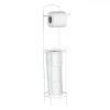 Suport Hartie Igienica Metalic Alb, 65cm, cu Spatiu Depozitare Role Rezerva - Design Modern &amp; Functional