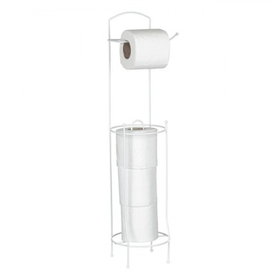 Suport H&amp;acirc;rtie Igienică, Metalic, Alb, Diametru 15.3 cm, &amp;Icirc;nălțime 65 cm foto