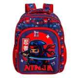Rucsac pentru gradinita,imprimeu Ninja 3D,multicolor,27x10x31 cm