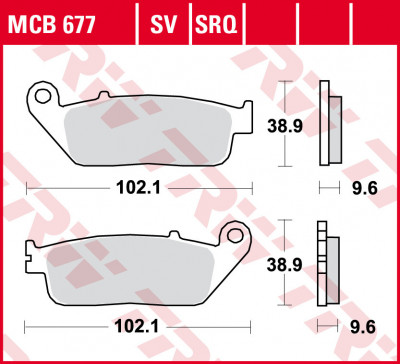 Set placute frana TRW MCB677SV - Honda CBR 250-300-650 - CB-CBF 500 - VL 600 Transalp - NC 750 Integra - VT 750 Shadow foto