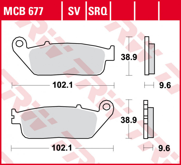 Set placute frana TRW MCB677SV - Honda CBR 250-300-650 - CB-CBF 500 - VL 600 Transalp - NC 750 Integra - VT 750 Shadow