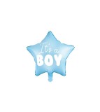 Balon folie forma de stea cu inscriptie Its a Boy albastru 48 cm, Godan