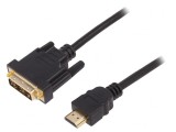 Cablu HDMI 1.4 la DVI-D 2m Negru