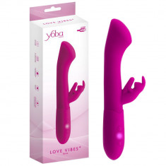 Vibrator din silicon cu stimulator clitoridian 10 moduri Love Vibes Bella