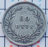 Portugalia 50 Reis - Luiz I 1889 argint - km 506 - A031, Europa