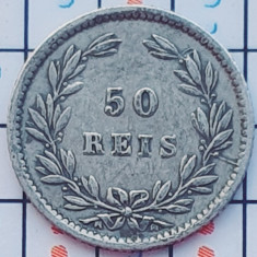 Portugalia 50 Reis - Luiz I 1889 argint - km 506 - A031