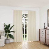 Gossi draperii opace cu carlige, 2 buc., crem, 140x225 cm, catifea