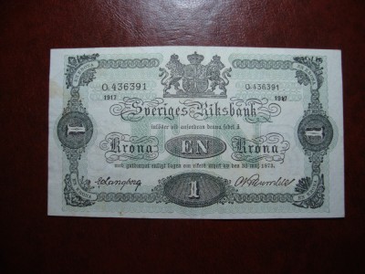 SUEDIA 1 KRONA 1917 XF foto