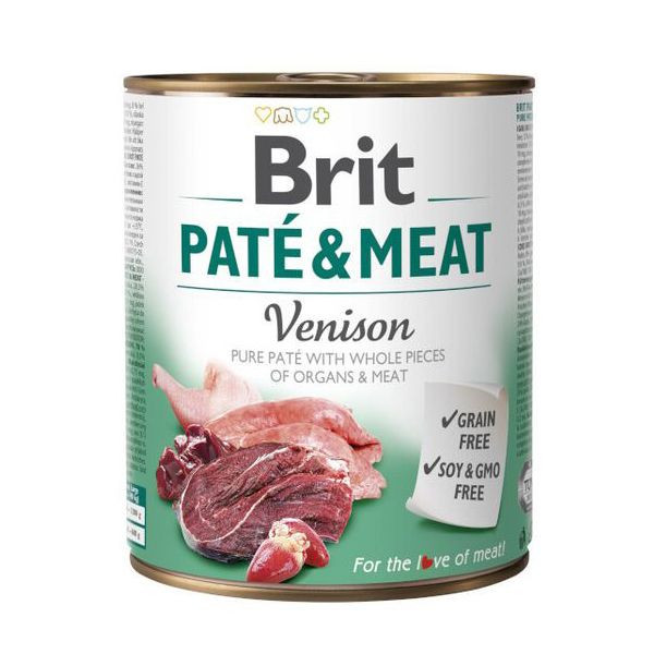 Conservă Brit Pat&eacute; &amp;amp; Carne de v&acirc;nat 800 g