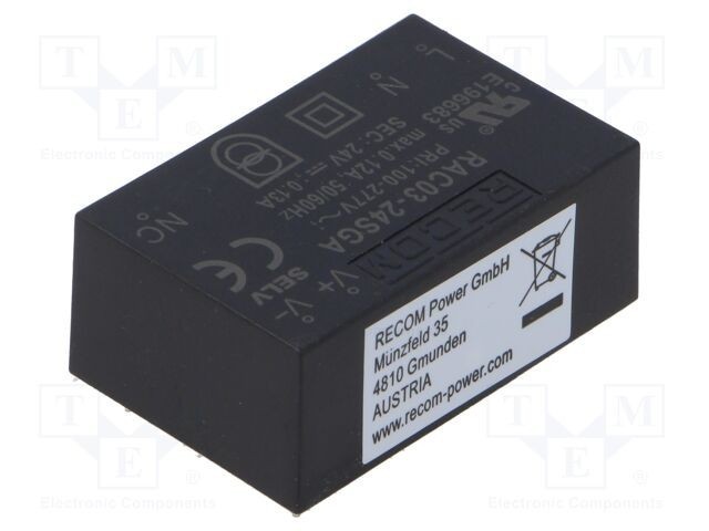 Convertor AC/DC 3W 24V RECOM RAC03-GA PCB