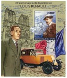 Timbre Niger 2014, Renault - Aniversare Auto, Bloc Nou, Colectie Timbre Straine, Tematica Auto