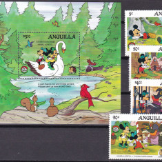 Anguilla 1985 Disney Fratii Grimm MI 670-673 + bl.65 MNH