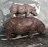 Animale plastic familie zoo figurine hipopotam Britains Hong Kong vintage T1