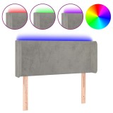 Cumpara ieftin Tablie de pat cu LED, gri deschis, 83x16x78/88 cm, catifea
