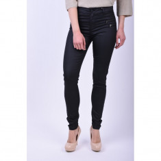 Pantaloni Noisy May Fame Nw Copated Zip Negru foto