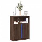 VidaXL Dulap cu LED, stejar maro, 77x34x100 cm, lemn prelucrat