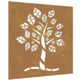 Cumpara ieftin Decor perete de gradina 55x55 cm design copac otel Corten