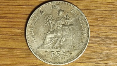 Guatemala - moneda de colectie rara - 1 real 1901 - Liberdad - senzationala ! foto