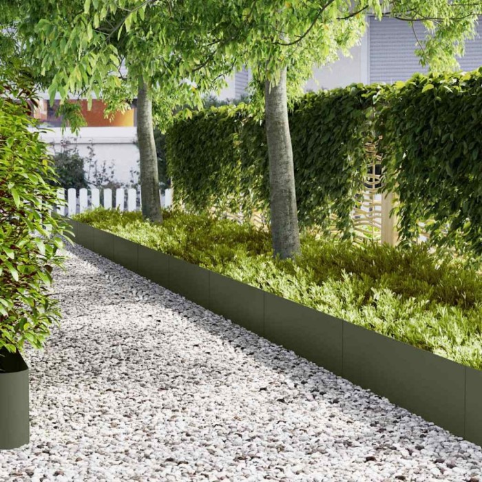 vidaXL Borduri de Grădină 20 buc Olive Verde 100x0.5x30 cm Oțel