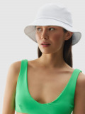 Pălărie bucket hat pentru femei - albă, 4F Sportswear