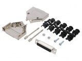 Conector D-Sub 25-Pin Femeie pentru Lipire pe Cablu Negru