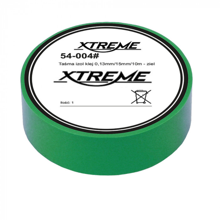 Banda izolatoare adeziva, XTREME 07054, 0.13mmx15mm, 10m lungime, PVC, verde
